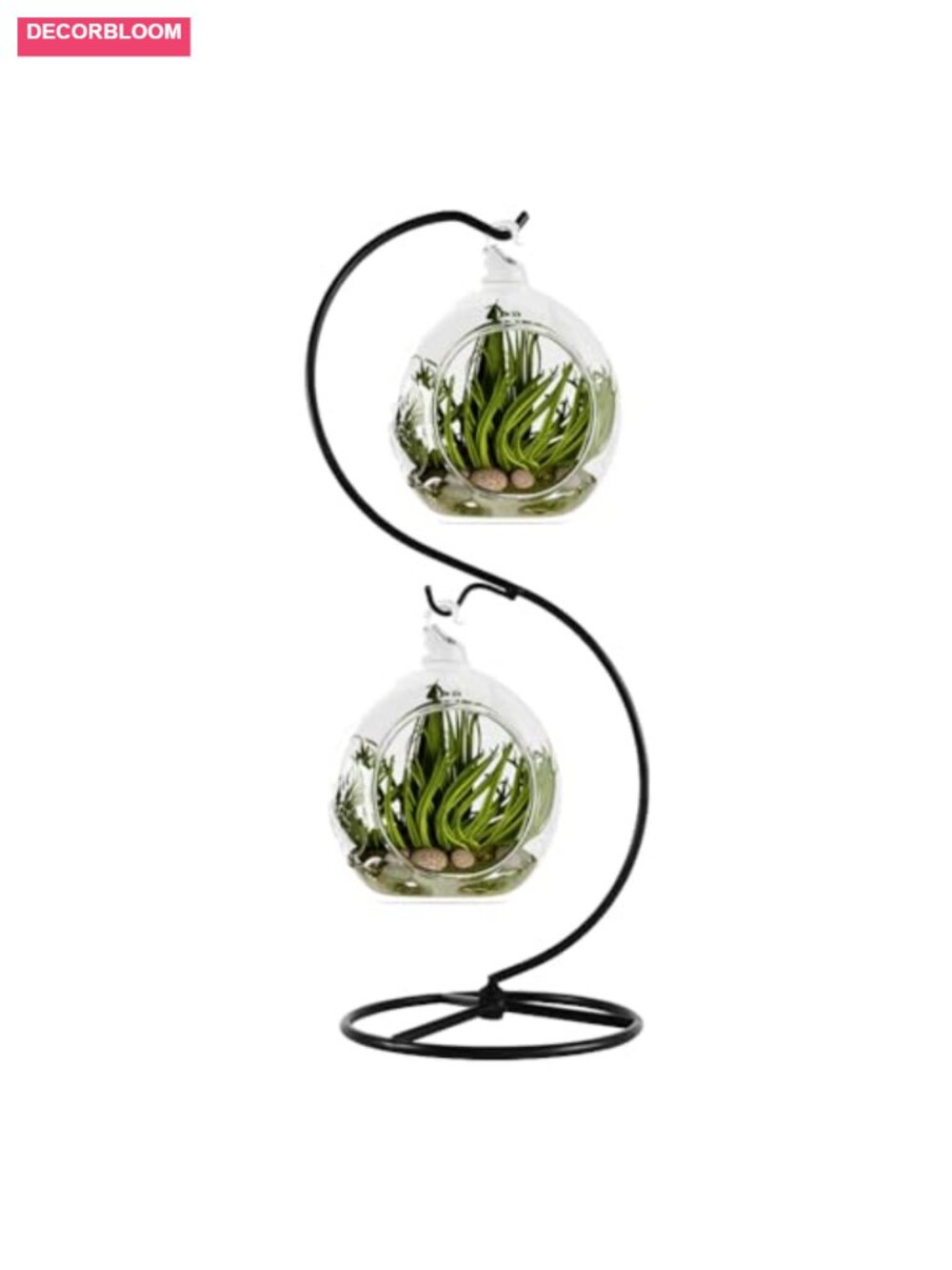 13 Inch Ornament Display Stand Iron S-Shape Two Hooks Hanging Decor